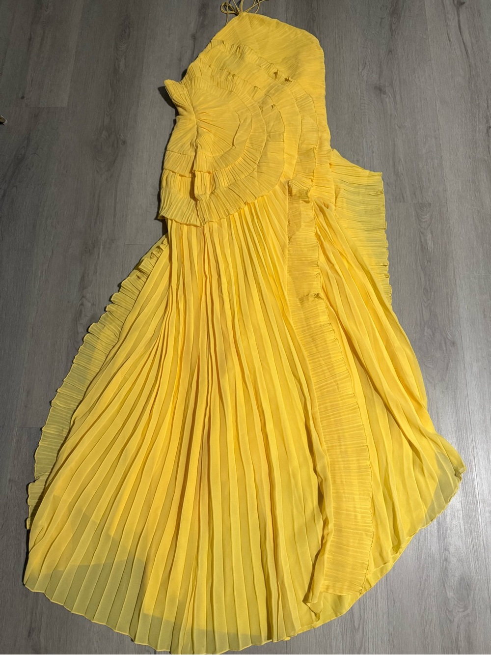 Yellow Ruffled Maxi Dress - Picture 3 of 5
